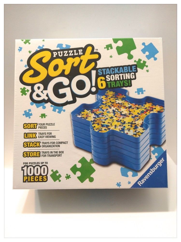 'Sort & Go!' 6 Stackable Sorting Trays For Puzzles Up To 1000pcs *NEW*