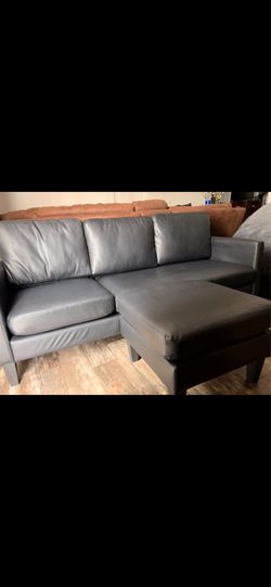 Convertible Sectional Sofa Couch for Living Room, L-Shaped Couch 3 Seats Sofas, Movable Ottoman Small Sofa Mid Century for Small Apartments, Living Ro