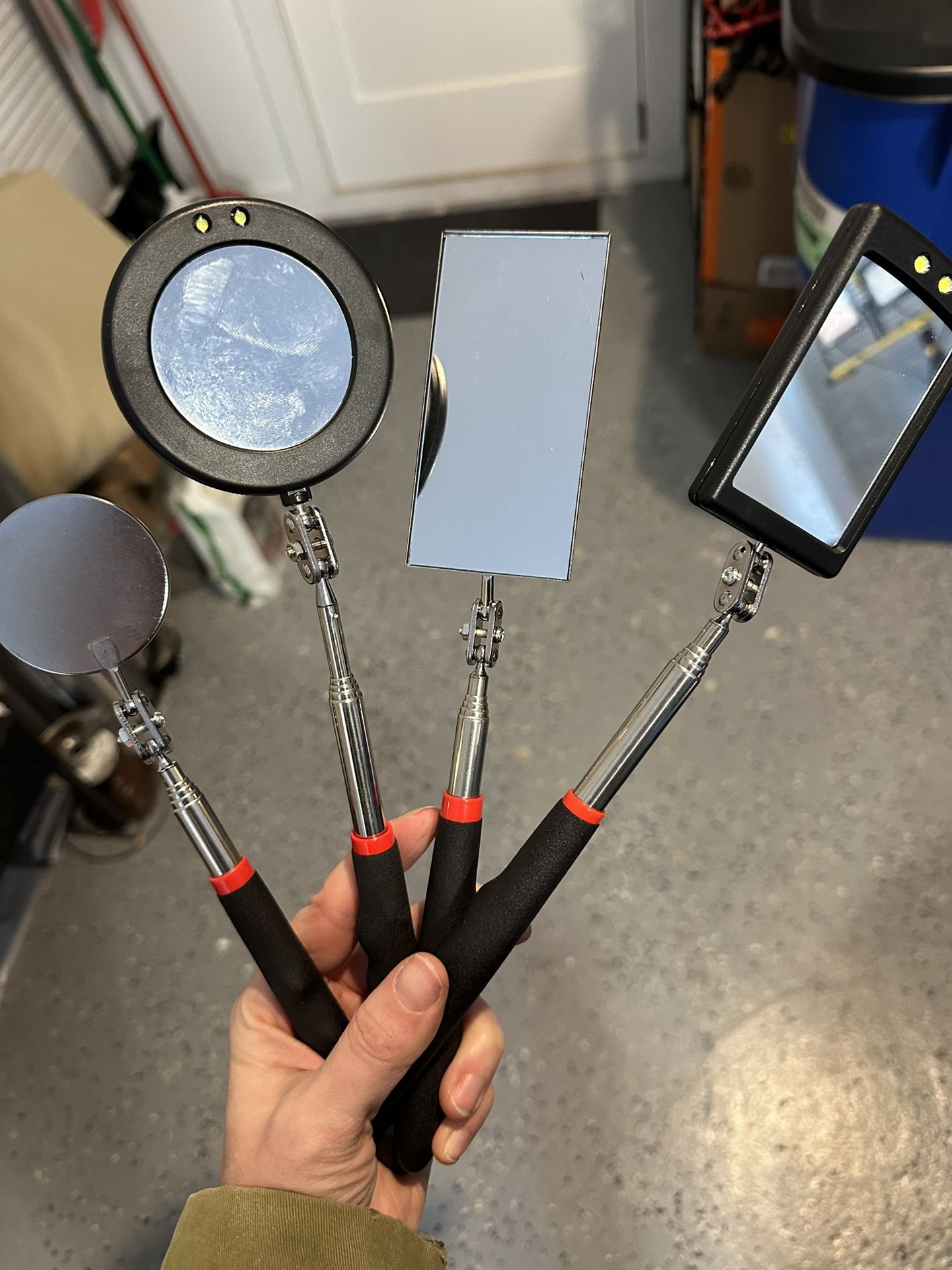 Inspection Mirror - 4 pc - Telescoping LED