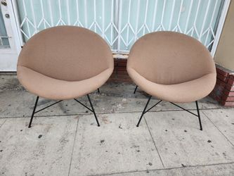Pair Of Mid-Century Crescent Chairs