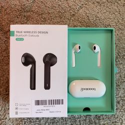 Wireless Earbuds, Goojodoq Bluetooth 5.0 Earbuds-Wireless Earphones with Smart Touch, Dual-Mic, Auto-Pair, 3D Stereo, Sweatproof Mini Sports Earbuds C