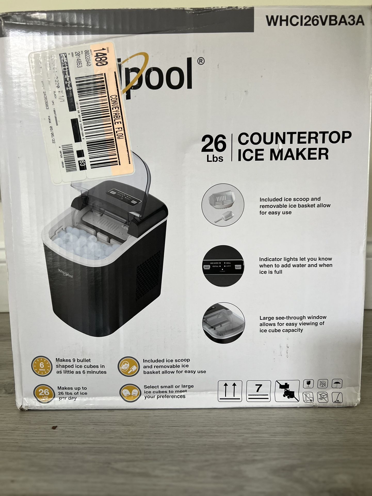Whirlpool Ice Maker WHCI26VBA3A – Barely Used, Clean & Boxed, Includes Manual