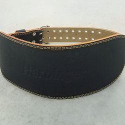 Harbinger 6" Large Padded Leather/Suede Lining/Steel Roller Buckle Weightlifting Belt 
