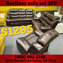 New In The Box 📦 Brown Leather Living Room Sofa Set 3pc - Delivery Available 📦
