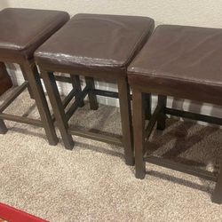 3 Metal Bar Stools 