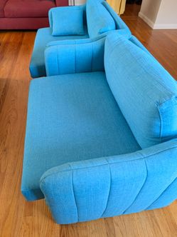 Teal Blue Fabric Sofa Bed (Convertible) Set