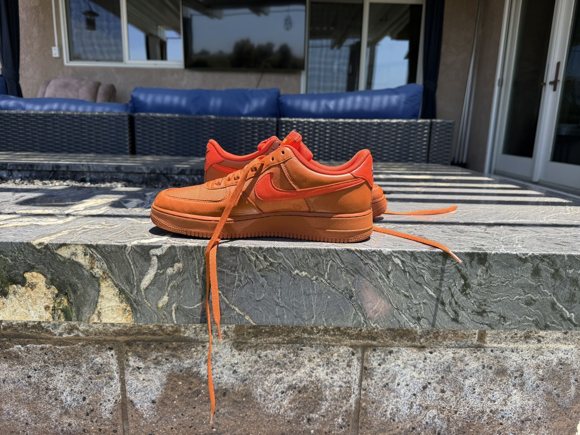 Orange Nike Air Force One Goretex