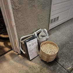 Shelves, Picture Frames, Closet Rod, Rug, And Produce Organizer