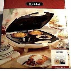 Bella Personal Pie Maker 4 Non-Stick Slots Pastry Cutter/ Dough Press Included