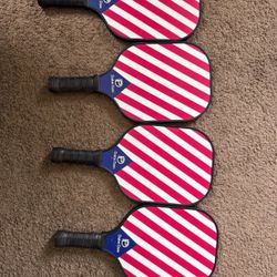 DULCE DOM  Pickleball Paddle Set 4 Paddles (American Flag Limited) USAPA Approve