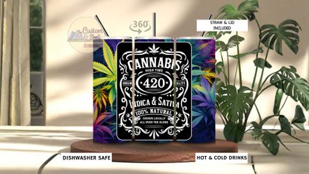 Canna Label 420 Friendly 20 Oz Stainless Steel Tumbler (READ DESCRIPTION)