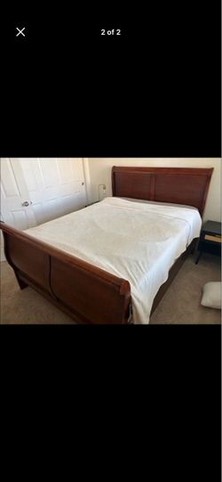 Cherry Wood Sleigh Bed Frame