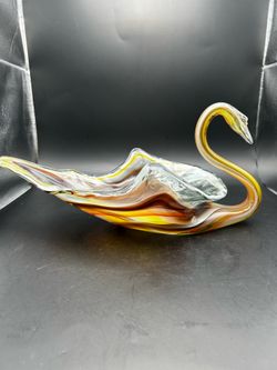 Vintage MCM Glass Swan