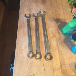 Three Used Pittsburgh Wrenches Inch And 16th 1 And 1/8 Inch And A Quarter