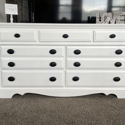 Beautiful Solid Wood White Long Dresser