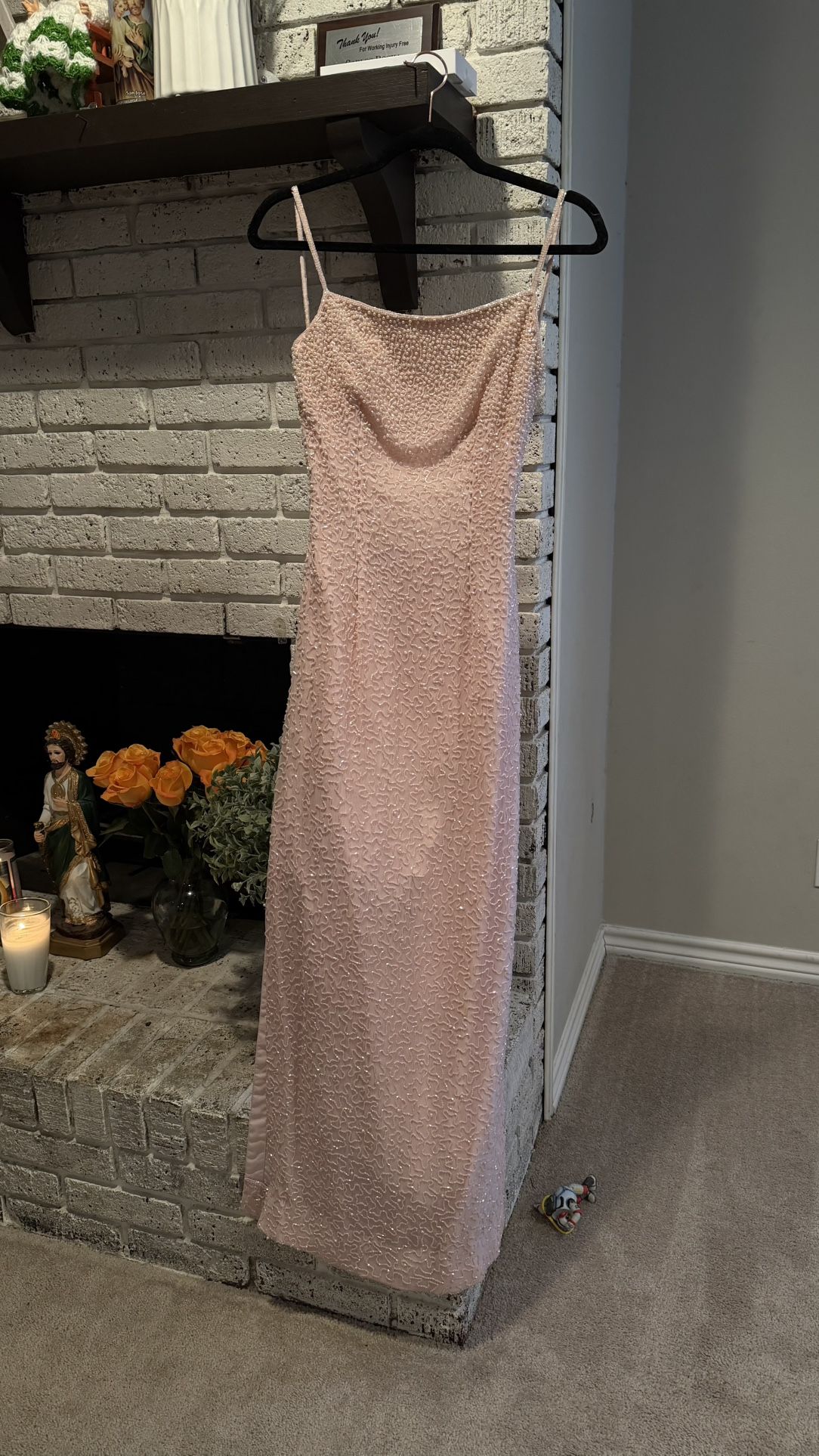 Vintage Beaded Pink Dress