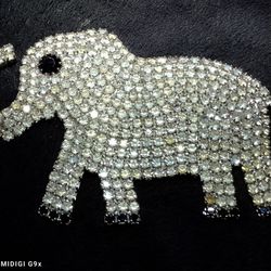 Vintage Large Rhinestone Elephant Brooch
