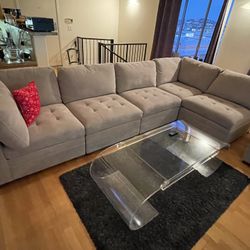 Modular Sectional Couch with Storage Ottoman