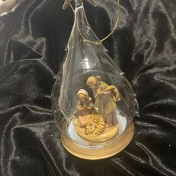 Fortunini Holy Family Glass Enclosed Christmas Tree Ornament