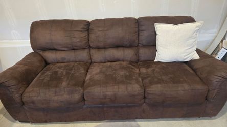 Brown Microfiber 3-Seat Sofa