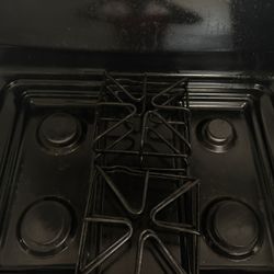 Black Refrigerator+ Black Electric Stove
