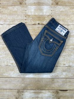 True Religion Bootcut Jeans Dark Blue Wash Men Sz 33 Measures (36x29) USA Made