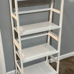 (NEW) 50” High White Ladder Shelf