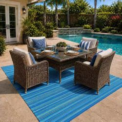 NEW $30 Each 8x10 Feet Large Outdoor Mat RV Camping Beach Patio Carpet Blue Or Green With Carrying Case 
