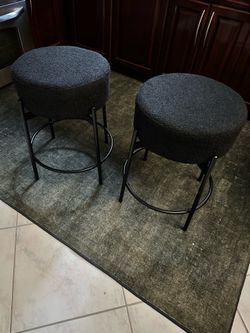 NEW Miniyam Swivel Counter Height Bar Stools Set of 2,Boucle Upholstered Stools 24”