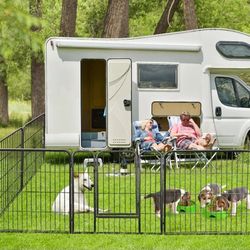 New In Box! Not A Returned Item! 32" Tall Xlong 16 Panel Heavy Duty Dog Playpen Shapeable Dog Cage 110sqft Portable Pet Yard 42" Long Pet Fence  