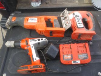 Black & Decker drill kit and hedgehog trimmer