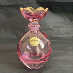 Violet Flower Perfume Bottle from Italy Genuine Lead Crystal