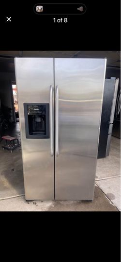 GE Stainless Steel Side-by-Side Refrigerator with Ice Maker