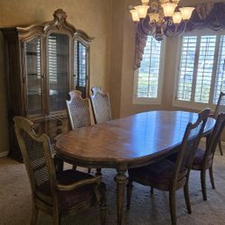 BEAUTIFUL MCM  DINNING TABLE SET AND MATCHING CHINA