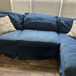 Blue Sectional and Chaise