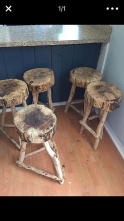 New rustic bar stools white oak