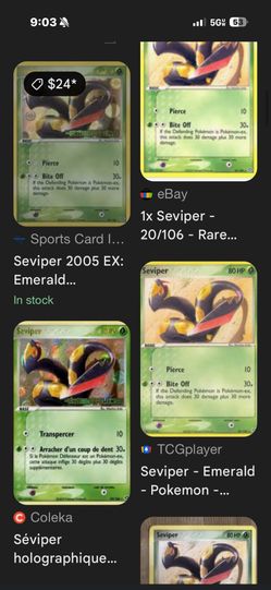 Seviper Pokémon Card