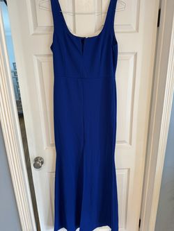 Long Royal blue dress with a classic mermaid silhouette