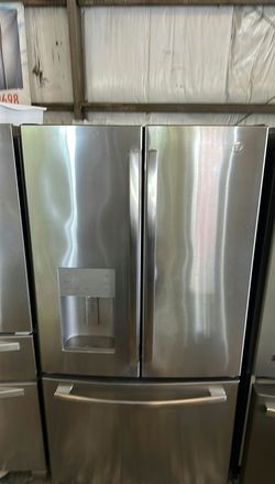 Stainless Steel GE French Door Fridge with Water Dispenser