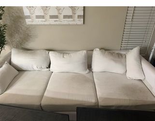 Nice sturdy white couch needs TLC