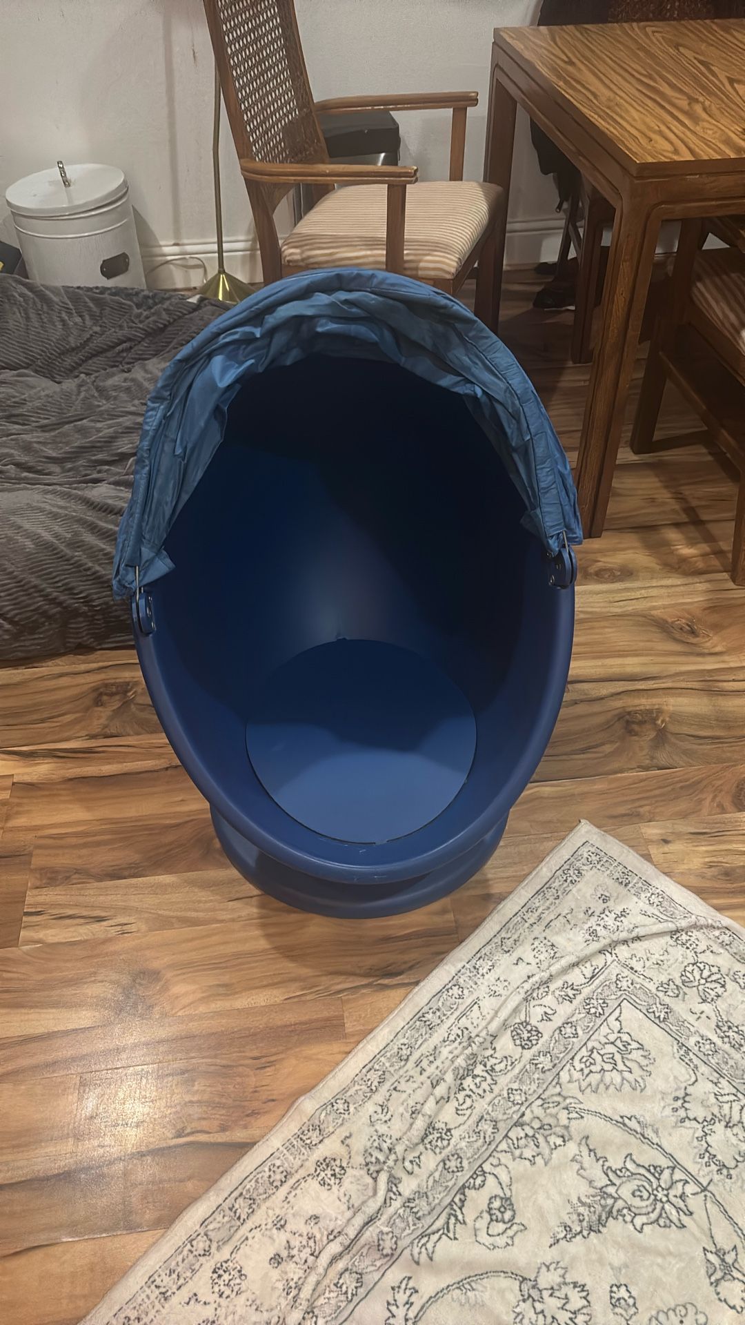 Blue egg chair
