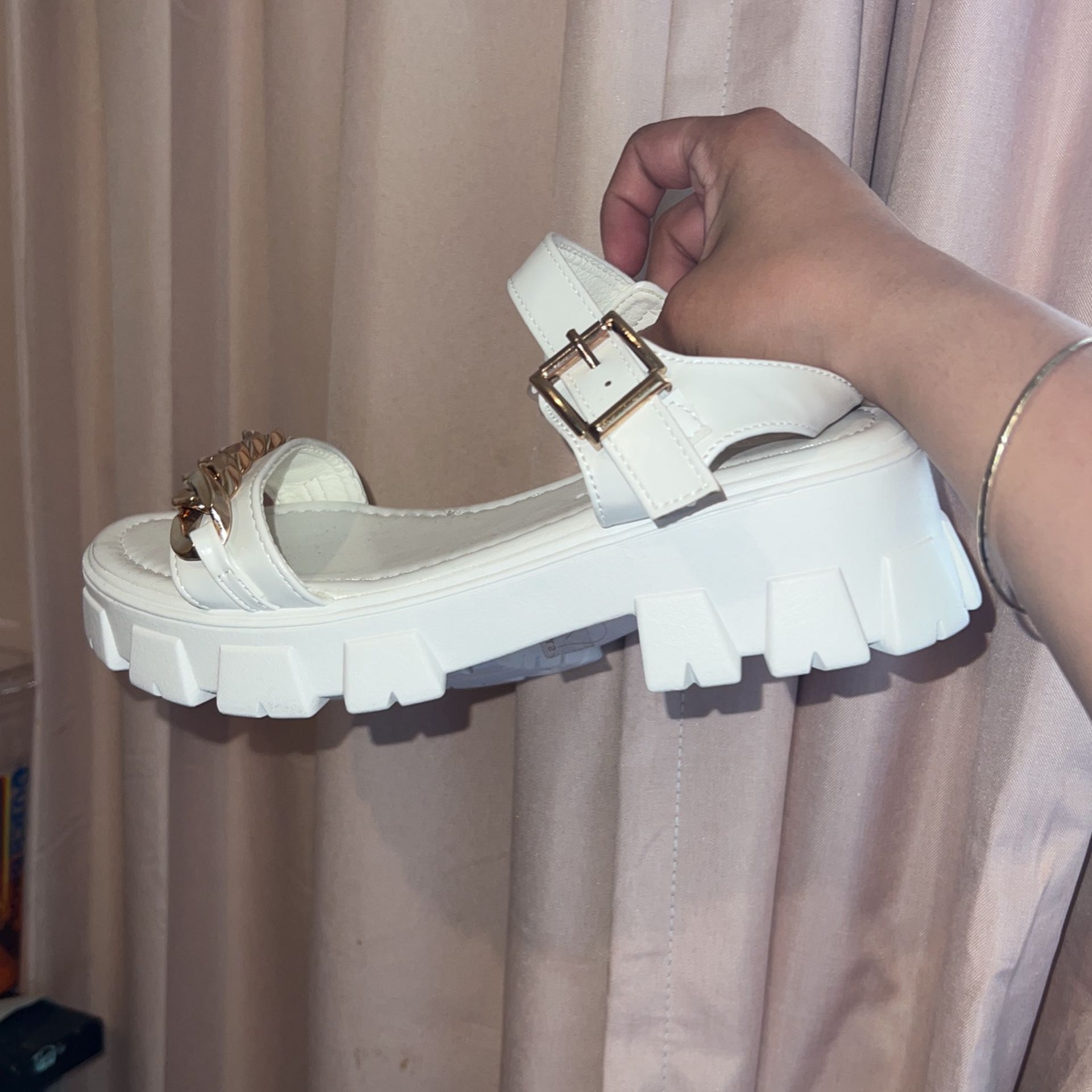 White Platform Sandal Heel