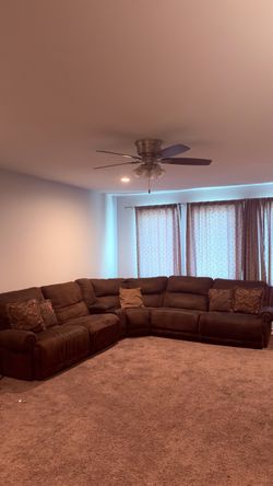Large Brown Sectional Recliner Sofa