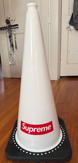 Supreme White Traffic Cone with Box Logo