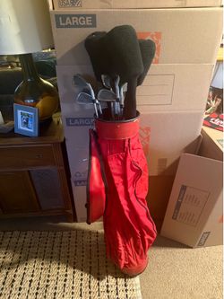 Golf clubs and bag