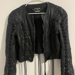 Alexander McQueen Leather Black Jacket 