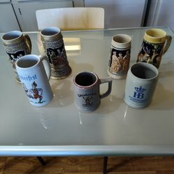 Vintage German And Brazilian Beer Steins 