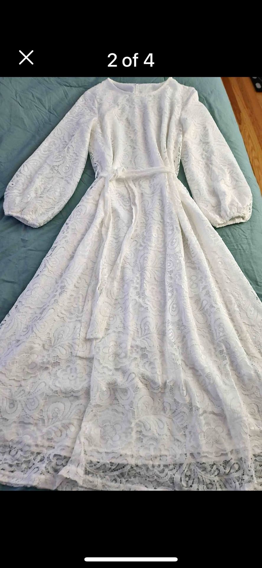 Lace white maxi Dress Size L