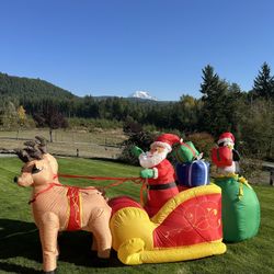 Santa’s Inflatable Reindeer Christmas Sleigh