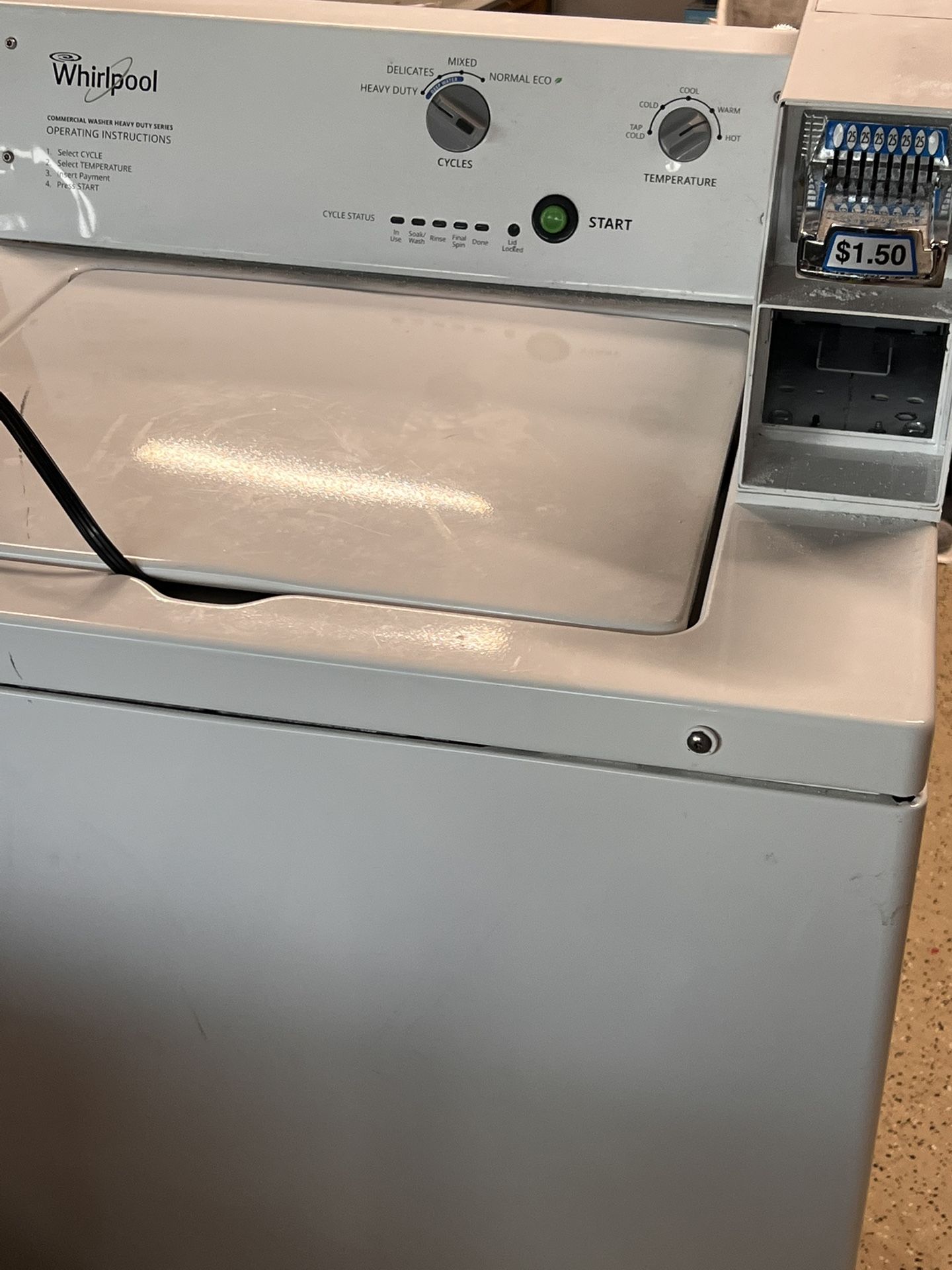 Whirlpool Commercial Heavy Duty Coin-Operated Washer